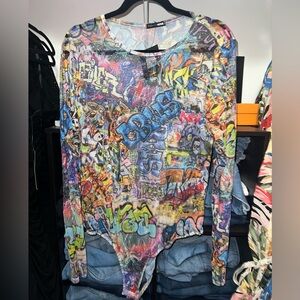 Fashion Nova Street Edge Mesh Bodysuit 3x